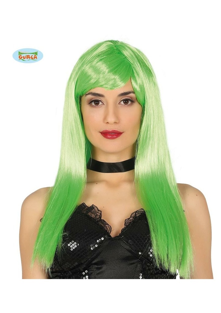 Green Lime Long Hair Wig - Adult One Size