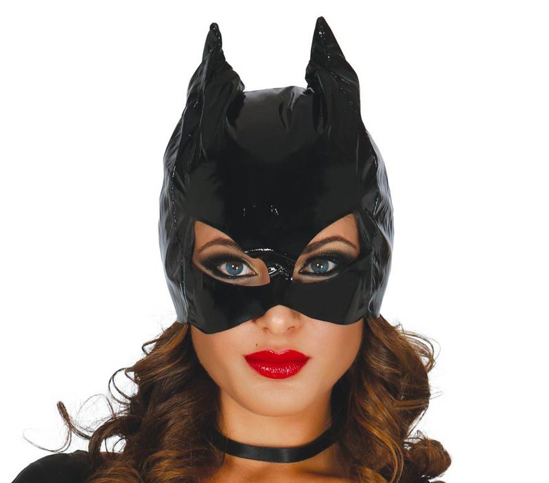 [2699] Black Cat Woman Kitty Mask - Adult One Size