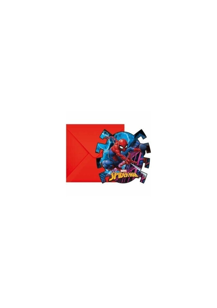 Spiderman Team Up Die-cut Invitations & Envelopes  - 6pk