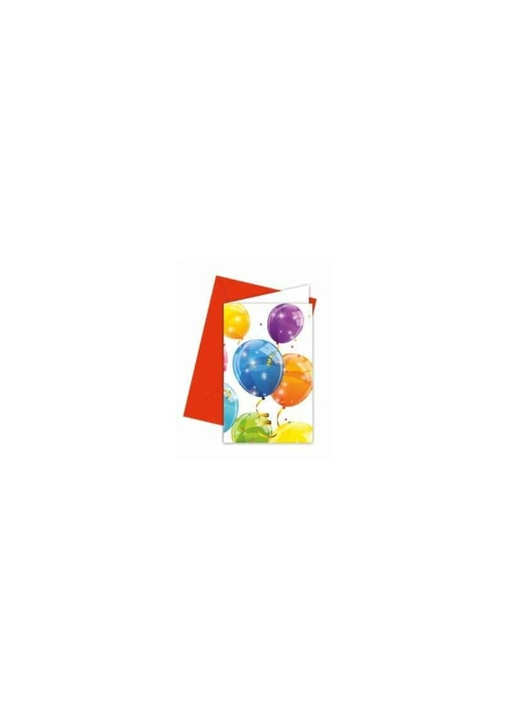 Sparkling Balloons Invitations & Envelopes  - 6pk