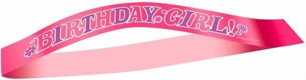 [69025] Birthday Girl Satin Sash - 7cm x 48cm