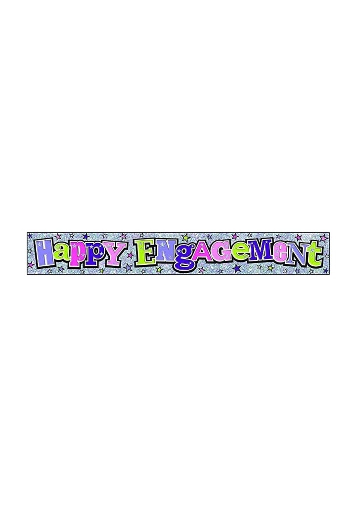 Happy Engagement Holographic Foil Banner - 2.5m