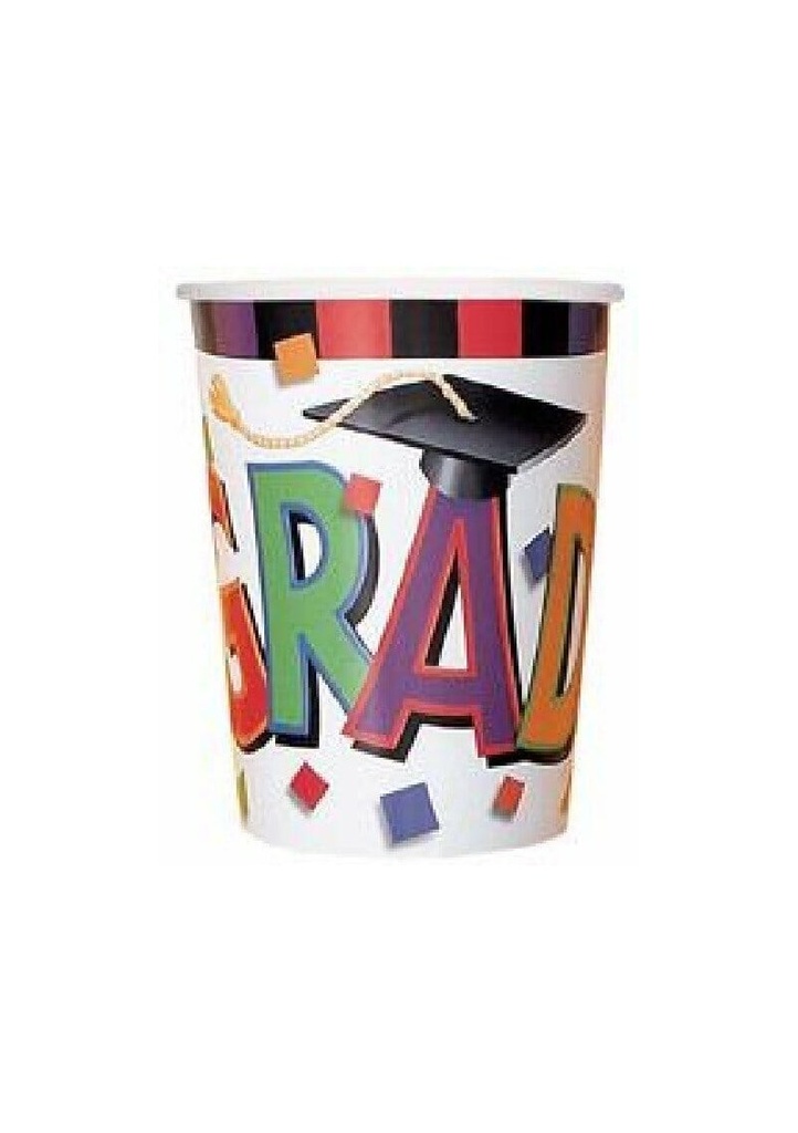 Graduation (Grad) Paper Cups 270ml - 8pk