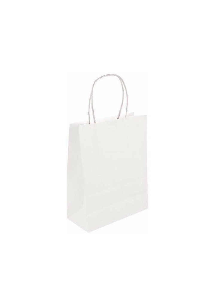 Party Paper Bag With Handles White - 14x21x7cm