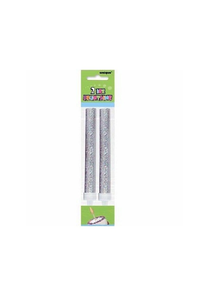 Ice Fountain Candle Unique Silver 12cm - 2pk