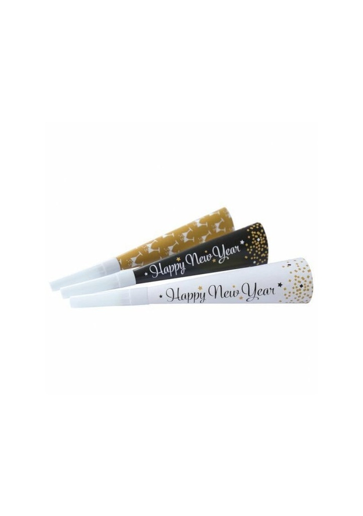 Happy New Year 3 Trumpets (Whistles)- 3pk