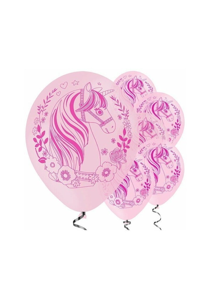 Magical Unicorn All Over Print 27.5 cm/11" Latex Balloons - 6pk