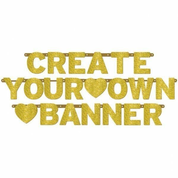 [120241] Create Your Own Gold Glitter Personalized Banner