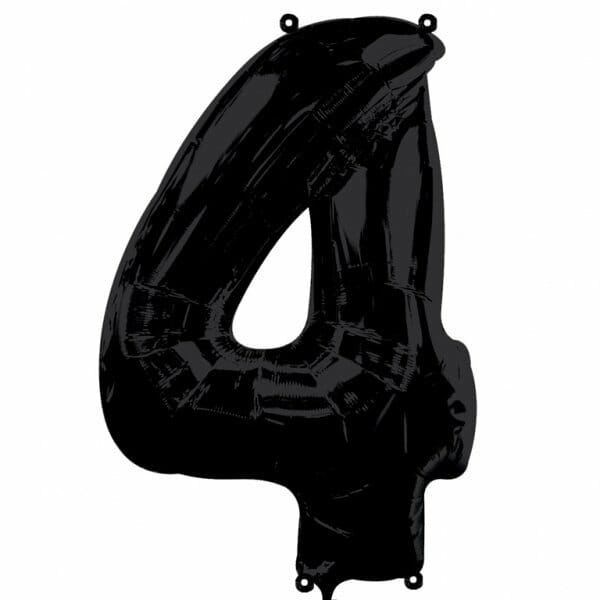 [3014301] Black Number " 4 " Foil Balloon 34''