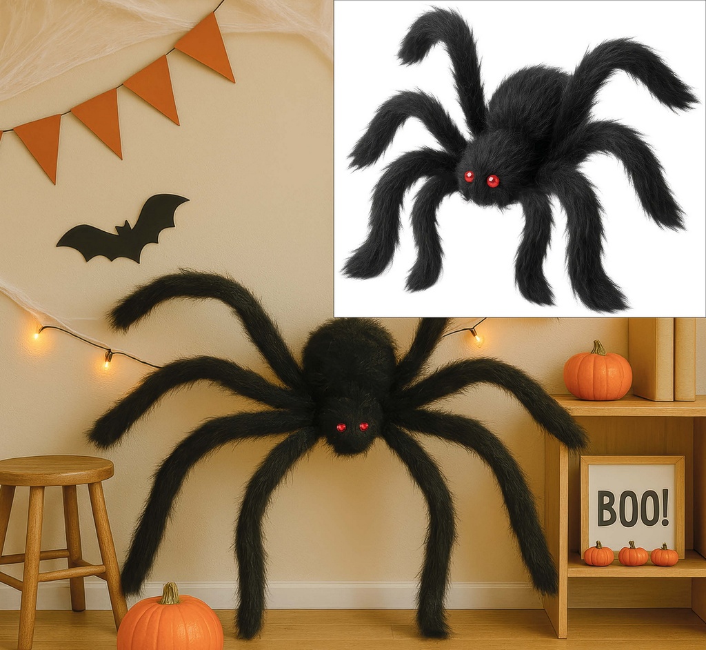 Halloween Decoration Black Spider 125cm