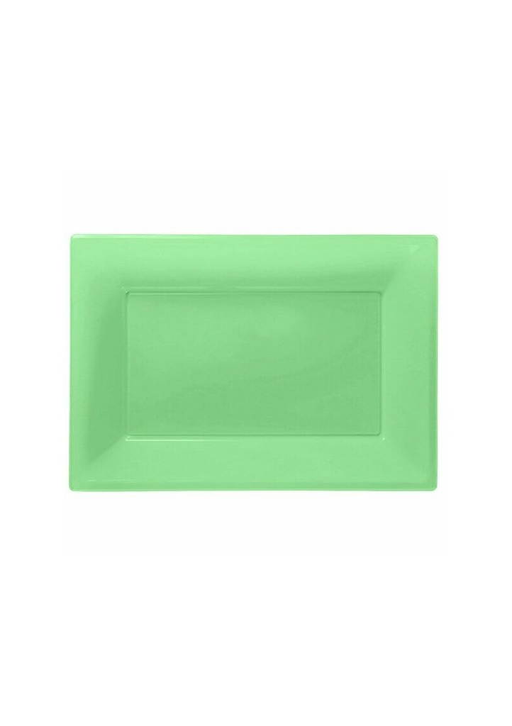 Kiwi Green Serving Platters 23cm x 32cm Plastic - 3pk