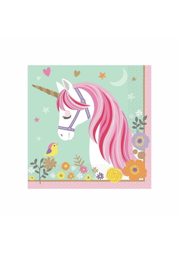 Magical Unicorn Luncheon Napkins 2ply 32.7cm x 32.7cm - 16pk