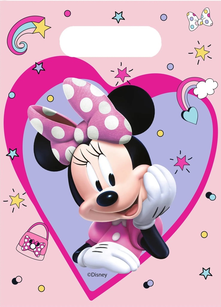 Minnie Junior Plastic Party Bags - 6pk