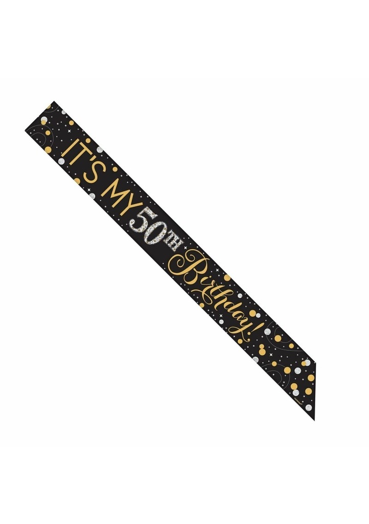 Sparkling Gold Celebration Add Any Age Sash - 152.4 cm