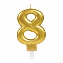 Candle Sparkling Celebrations Gold 7.5cm - No. 8