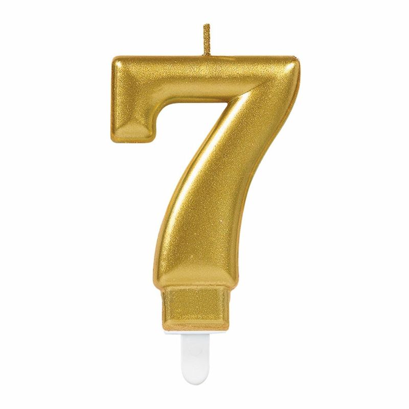 Candle Sparkling Celebrations Gold 7.5cm - No. 7