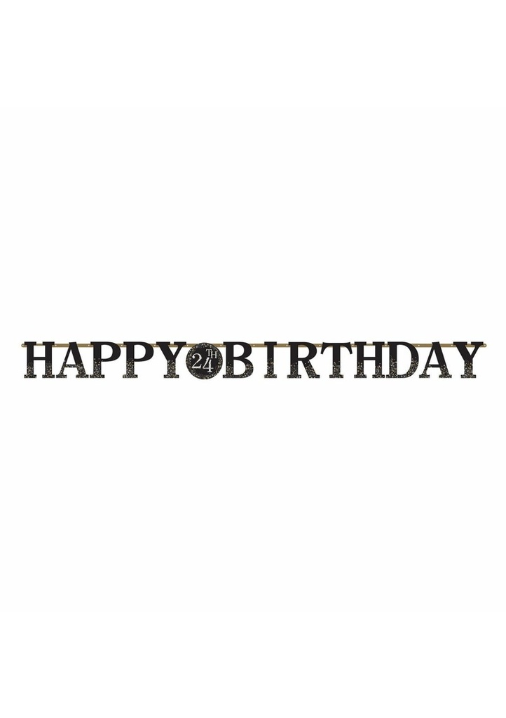 [121873] Gold Sparkling Celebration Happy Birthday Banner 320cm - Add Any Age