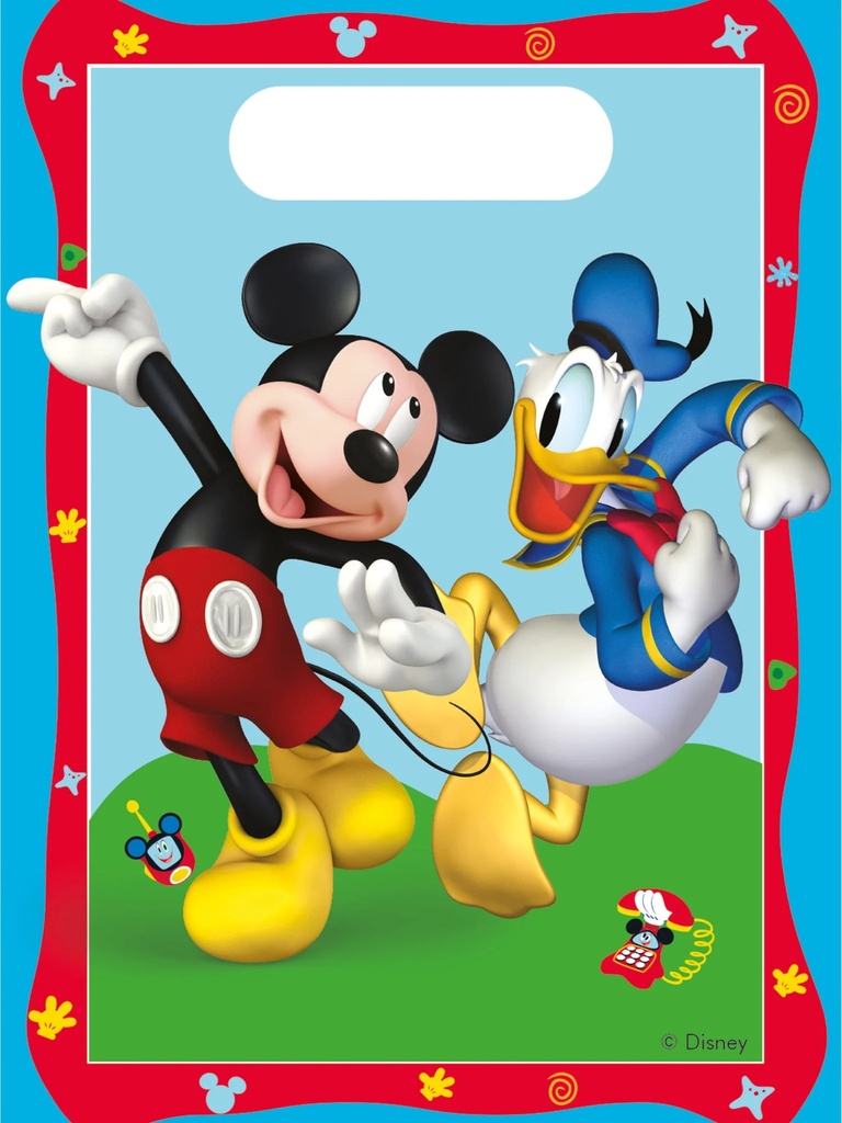 Mickey Rock the House Plastic Party Bags - 6pk