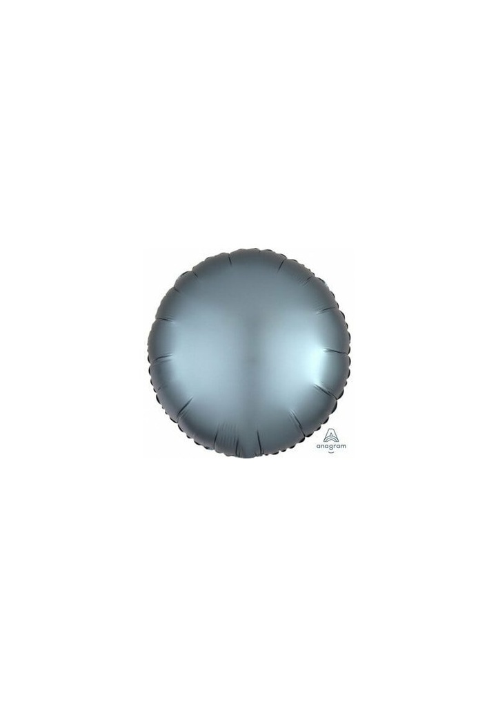 Satin Luxe Steel Blue Foil Balloon Round - 17'' (43cm)
