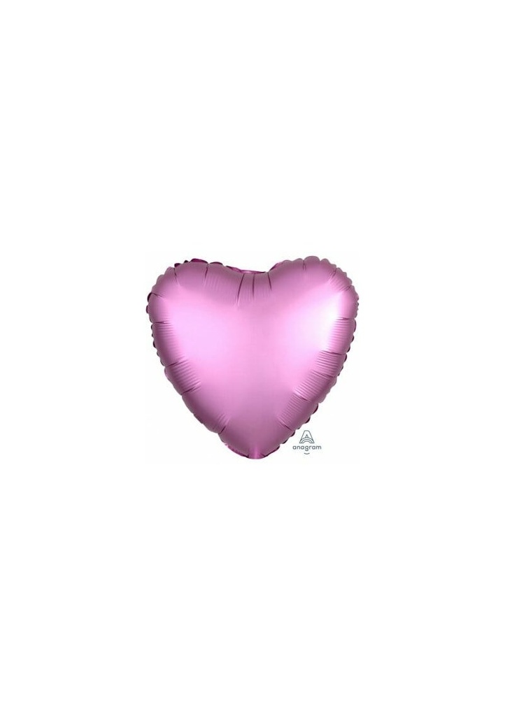 Satin Luxe Flamingo Foil Balloon Heart - 17'' (43cm)