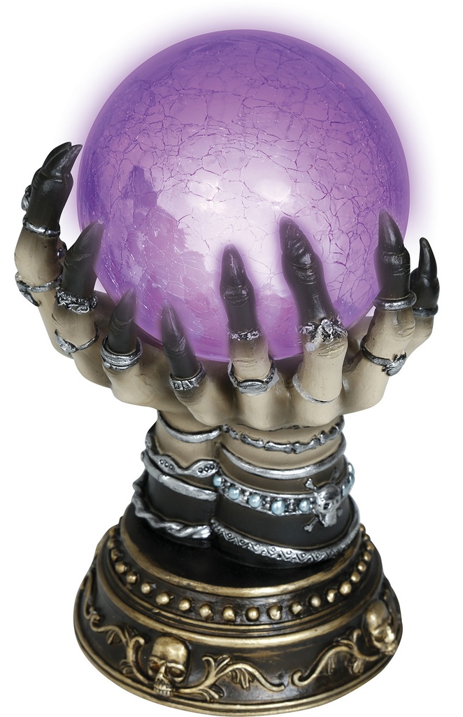 Halloween Fortune Teller Crystal Ball With Light 23cm