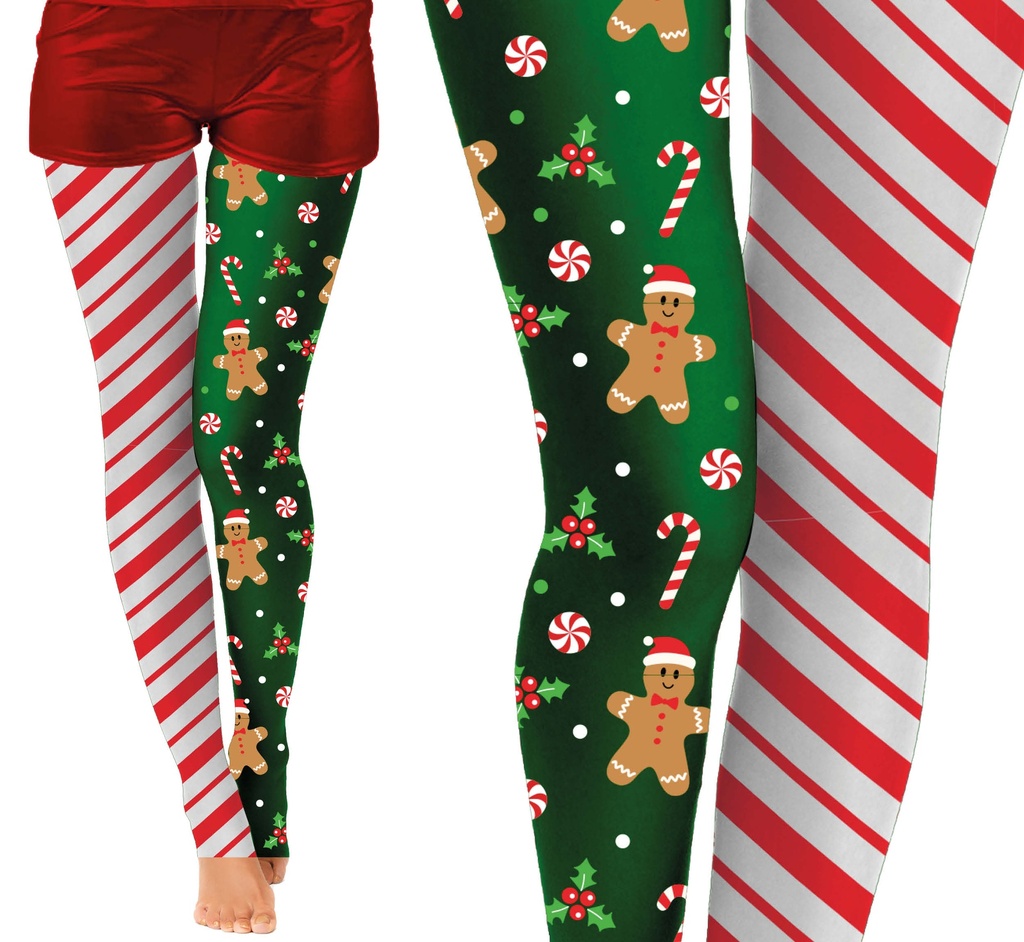 [41115] Christmas Candy Cane Tights - Adult One Size