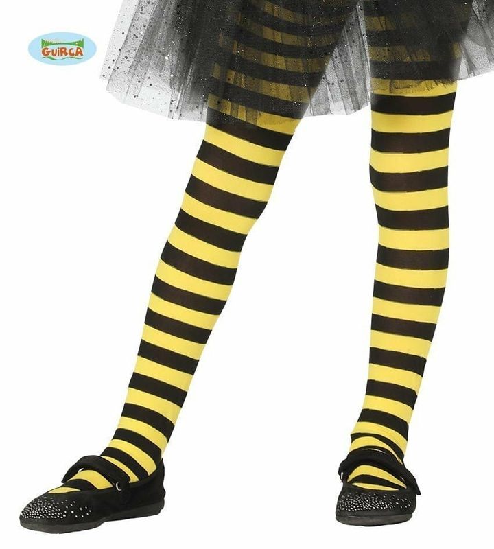 Child Yellow Striped Tights - Age 3 to 6 Years