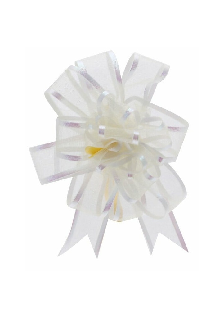 Organza Pull Bow Ivory 25mm - 1pk