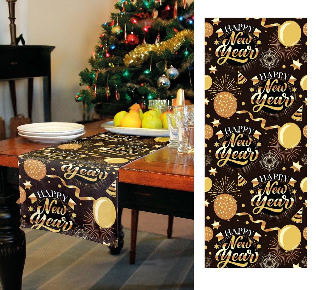 Happy New Year Table Runner 28x300cm