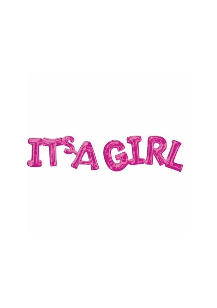 Pink Phrase "It's A Girl'' Foil Balloon