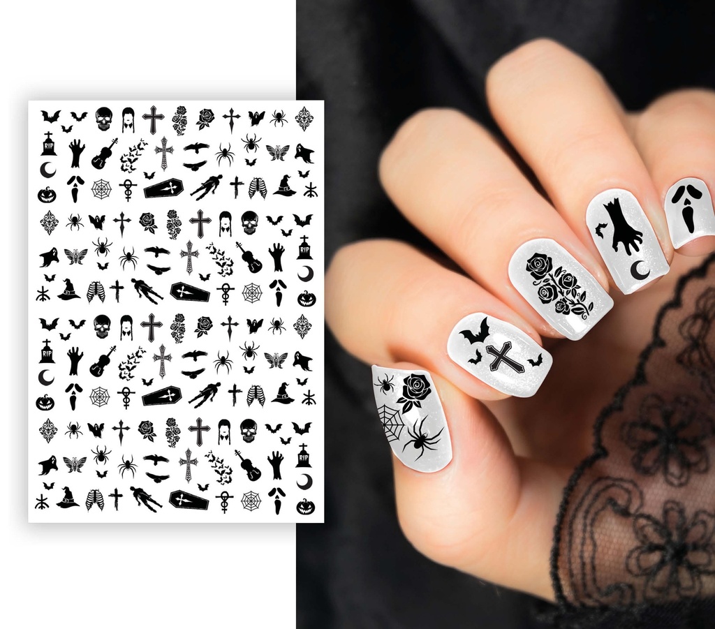 Halloween Nails Sticker Black Sheet 10x7cm