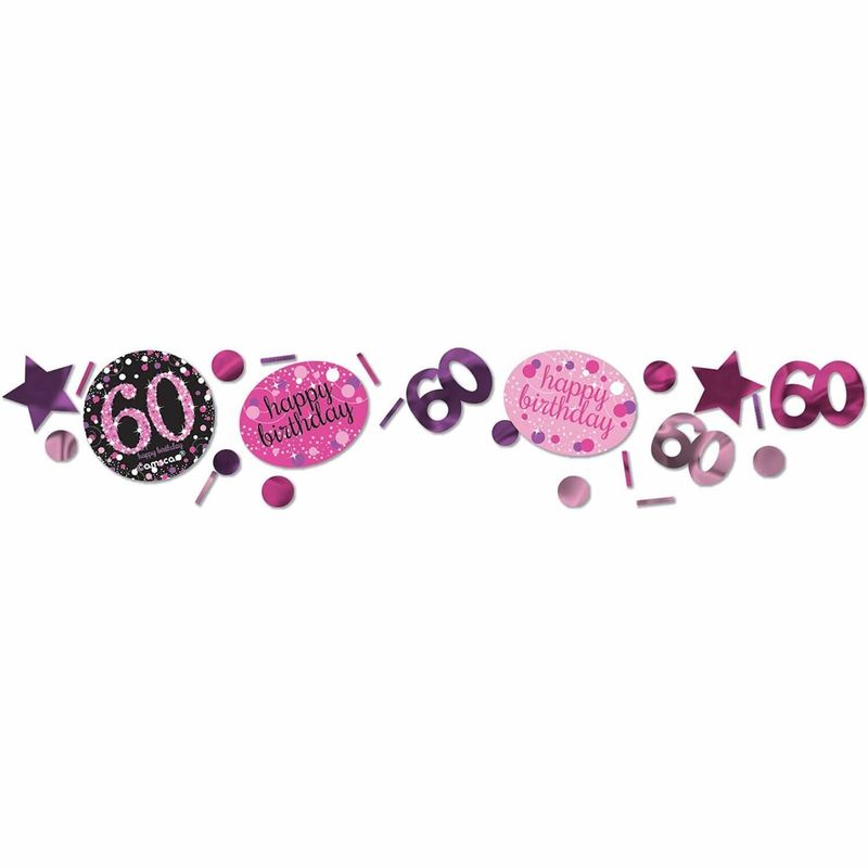 60th Pink Sparkling Celebration Confetti – 34g