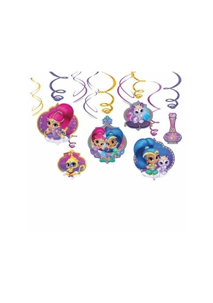 [9902166] Shimmer and Shine Swirl Decoration 80cm - 6pk