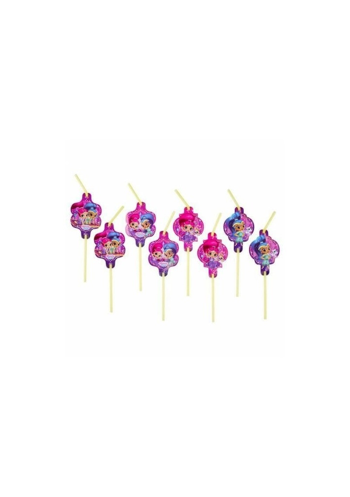 [9902157] Shimmer and Shine Drinking Straws with cutouts - 8pk