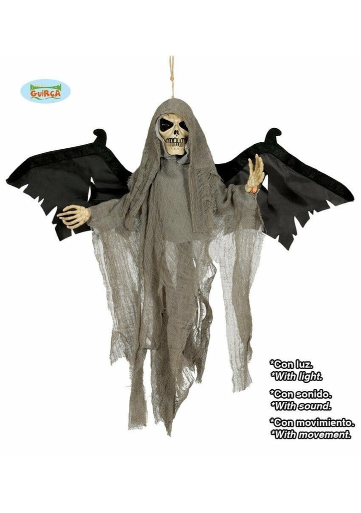 Winged Skull Pendant With Light Sound And Movement