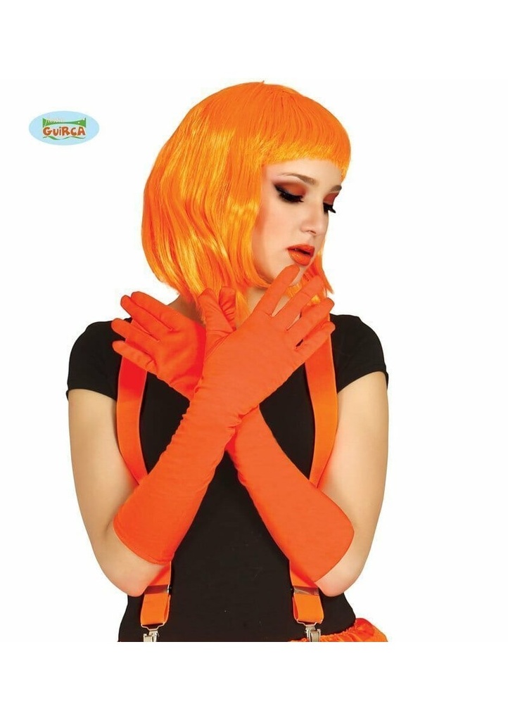 Pair Of Neon Orange Gloves, 45cm