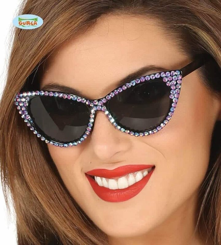 [17268] 50'S Glasses With Lilac Jewels
