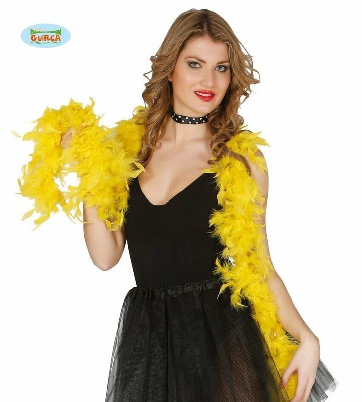 Boa With Yellow Feather (40 Grams) - 1.80m