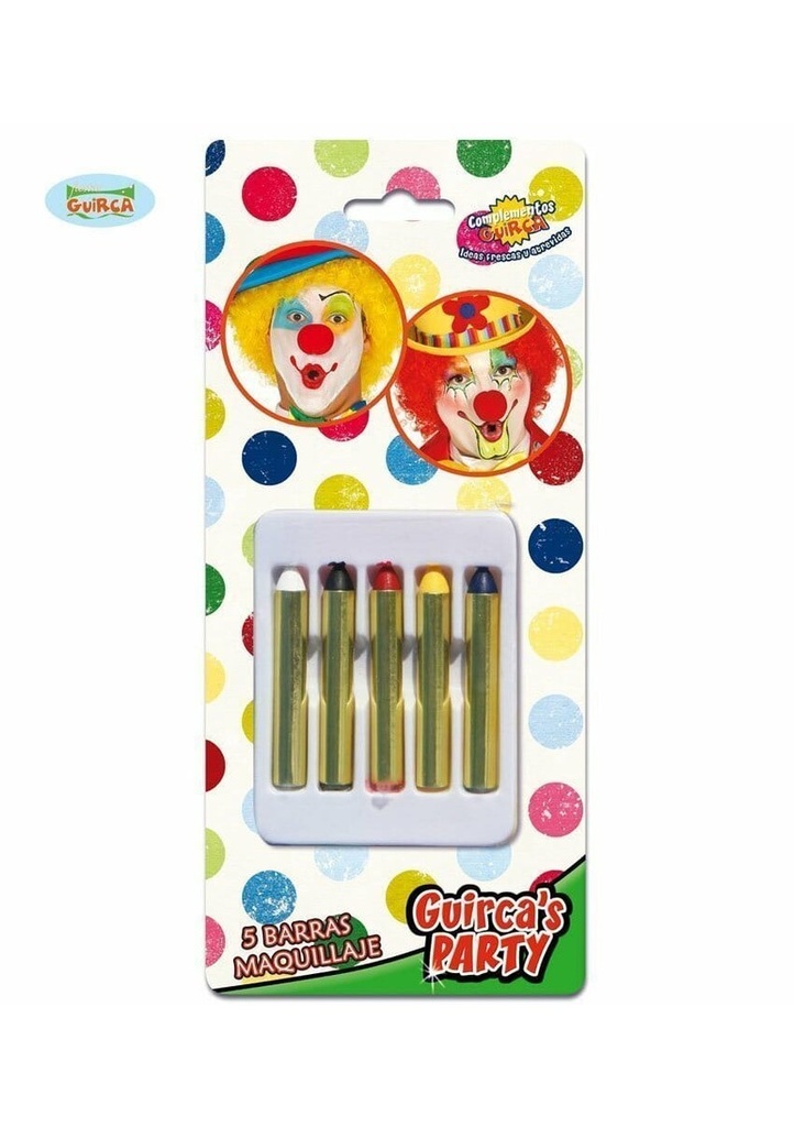 Make-Up Sticks 6x45mm (5 Assorted Colours)