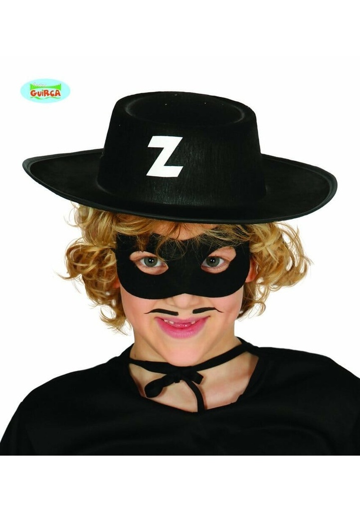 [13560] Zorro Black Hat - Child One Size