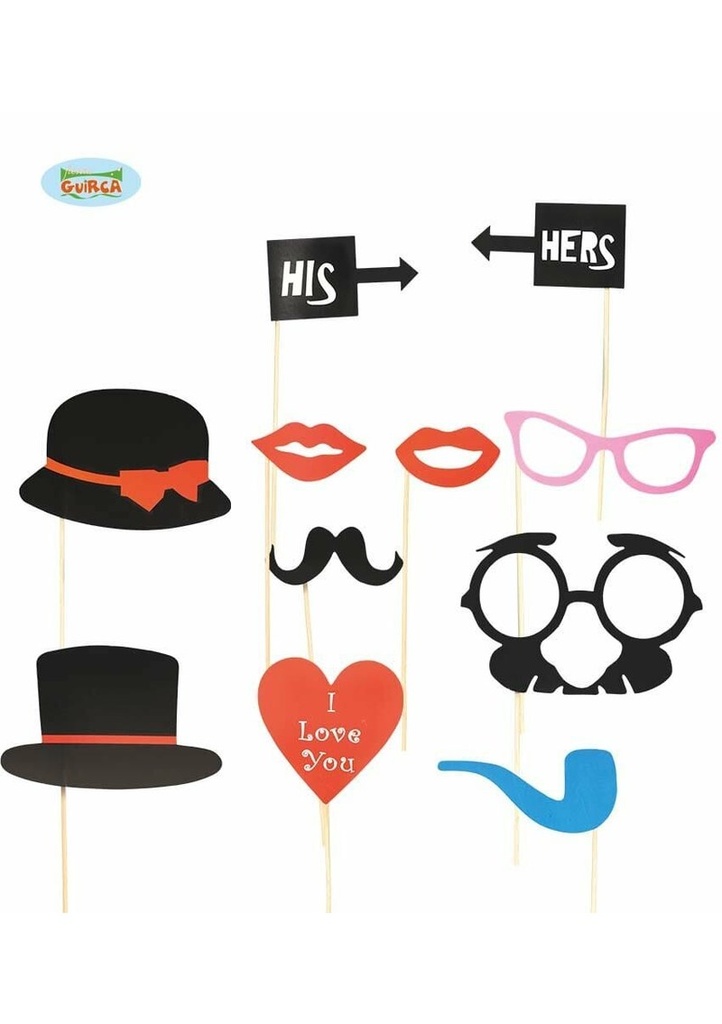 Wedding It Photo Booth Props - 12pk