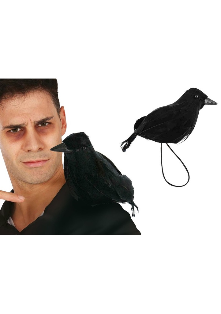 Halloween Raven With Shoulder Strap 15cm