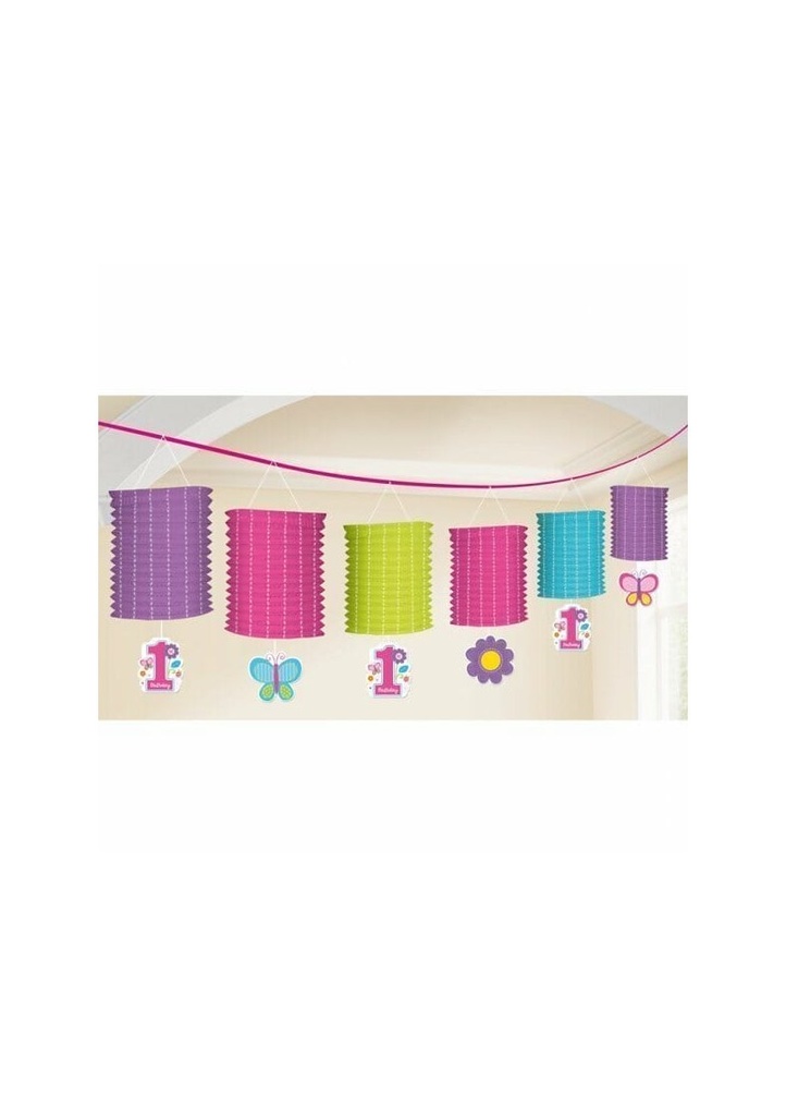 Sweet 1st Birthday Girl Paper Lantern Garland - 3.65m