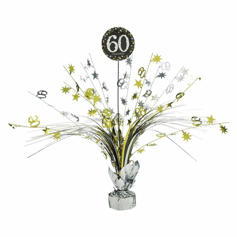 [110296] 60th Birthday Gold Sparkling Celebration Centerpiece 46cm - 1pk