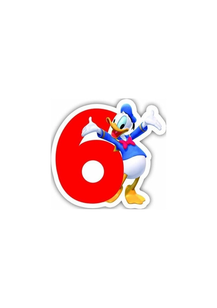 Playful Mickey Birthday Numeral Candle No 6 - 1pk