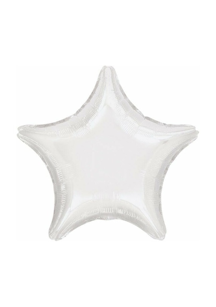 White Star Foil Balloon 19"