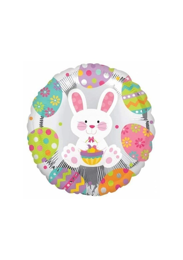 Easter Bunny Round Foil Balloon 17''