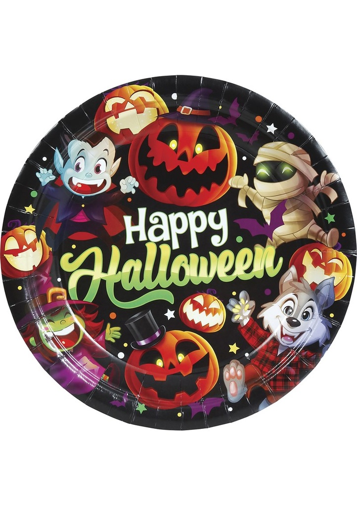 Halloween Little Monsters Plates 23cm - 6pk