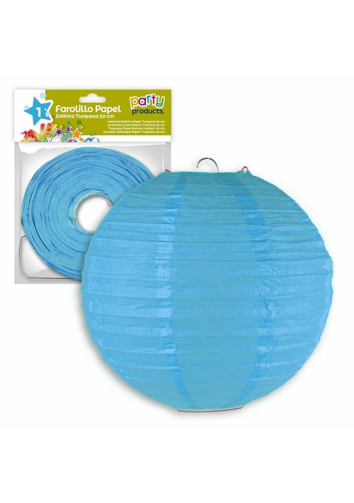 Turquoise Paper Balloon Lantern 30 cm