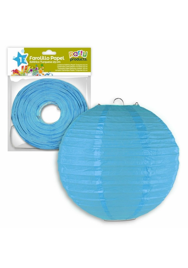 Turquoise Paper Balloon Lantern 25 cm